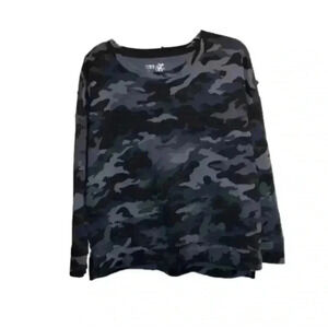 Terra & Sky Long Sleeve Camo Pullover Crew neck Sweatshirt size 0X (14W)